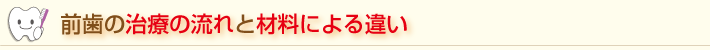 前歯の治療の流れと材料による違い